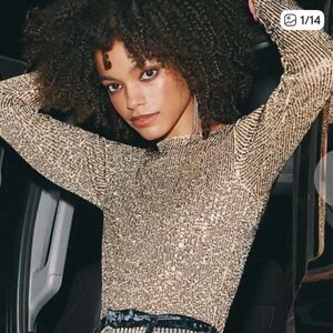 FREE PEOPLE Intimately Silver Sequin Top